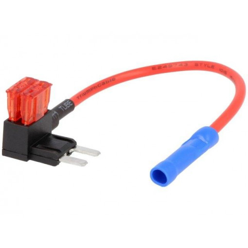 ; Splitter; automotive ATM; 10A; mini fuse x2; 1mm2; Colour: red; 4CARMEDIA