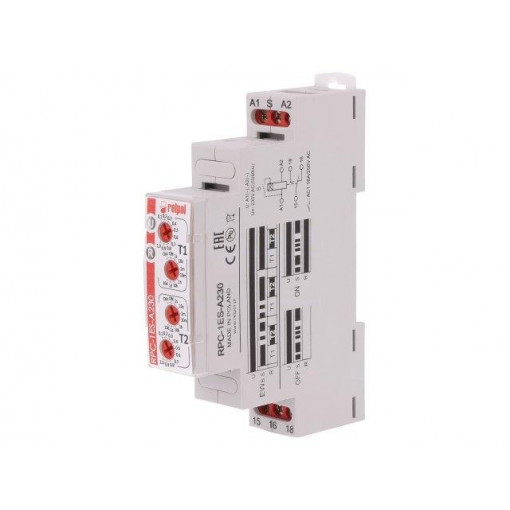RPC-1ES-A230; Timer; 1s÷10days; SPDT; 24VDC/16A,250VAC/16A; 230VAC; DIN; PIN: 6; RELPOL