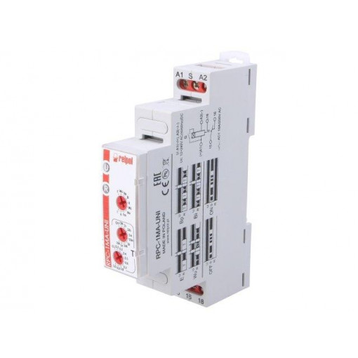 RPC-1MA-UNI; Timer; 1s÷10days; SPDT; 24VDC/16A,250VAC/16A; 12÷240VAC; DIN; IP20; RELPOL