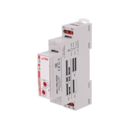 RPC-1WU-A230; Timer; 1s÷10days; SPDT; 24VDC/16A,250VAC/16A; 230VAC; DIN; PIN: 5; RELPOL