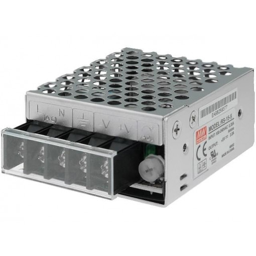 RS-15-5; Power supply: switched-mode; modular; 15W; 5VDC; 62.5x51x28mm; 3A; MEAN WELL