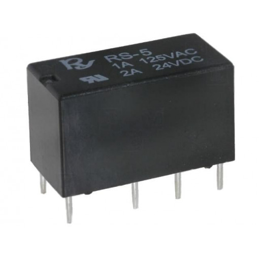 RS-5; Relay: electromagnetic; DPDT; Ucoil: 5VDC; 1A/120VAC; 1.25A/30VDC; Recoy/RAYEX ELECTRONICS