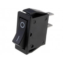 RS1011C3BK; ROCKER; SPST; Pos: 2; OFF-ON; 15A/250VAC; black; none; 35mΩ; -30÷80°C; 