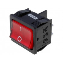 R13-33B-02-BR-2D-N-2; ROCKER; DPST; Pos: 2; OFF-ON; 6A/250VAC; red; neon lamp 250V; 50mΩ; SCI