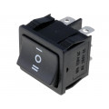 R13-33D-02-BB-7D; ROCKER; DP3T; Pos: 3; ON-OFF-ON; 6A/250VAC; black; none; 50mΩ; SCI