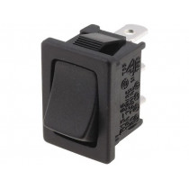 R13-66C-02-BB-0D; ROCKER; SPDT; Pos: 2; ON-ON; 10A/250VAC; black; none; 50mΩ; UL94V-2; SCI