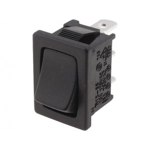 R13-66C-02-BB-0D; ROCKER; SPDT; Pos: 2; ON-ON; 10A/250VAC; black; none; 50mΩ; UL94V-2; SCI
