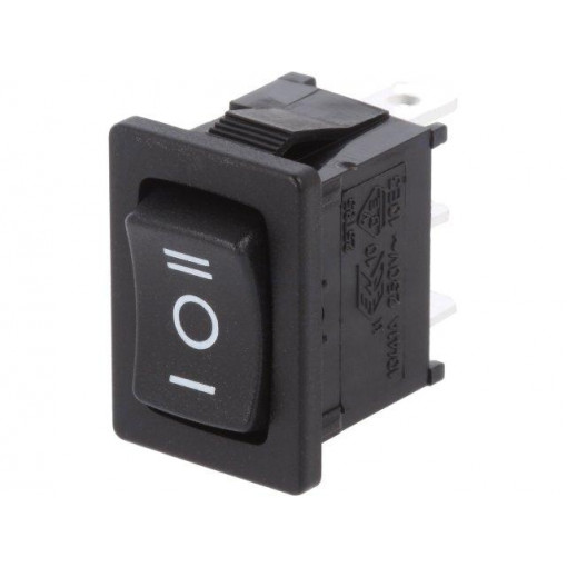 R13-66D-02-BB-76D; ROCKER; SP3T; Pos: 3; ON-OFF-ON; 10A/250VAC; black; none; 50mΩ; SCI
