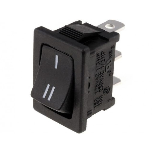 R13-66G-02-BB-5D; ROCKER; SPDT; Pos: 2; ON-(ON); 10A/250VAC; black; none; 50mΩ; UL94V-2; SCI