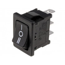 R13-66I-02-BB-76D; ROCKER; SP3T; Pos: 3; (ON)-OFF-(ON); 10A/250VAC; black; none; 50mΩ; SCI