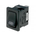 R13-66LF-02-BBR-L1; ROCKER; SPST; Pos: 2; OFF-(ON); 16A/12VDC; black; LED 12VDC,point; SCI R13-66LF-02-BBR-L1; ROCKER; SPST; Pos: 2; OFF-(ON); 16A/12VDC; black; LED 12VDC,point; SCI