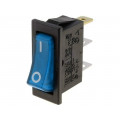 R13-91B-01-BBL-2D-N-2; ROCKER; SPST; Pos: 2; OFF-ON; 10A/250VAC; blue; neon lamp 250V; 50mΩ; SCI