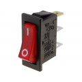 R13-91B-01-BR-2D-N-2; ROCKER; SPST; Pos: 2; OFF-ON; 10A/250VAC; red; neon lamp 250V; 50mΩ; SCI