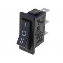 R13-91D-01-BB-7D; ROCKER; SP3T; Pos: 3; ON-OFF-ON; 10A/250VAC; black; none; 50mΩ; SCI