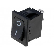 RSM101A2C3BK; ROCKER; SPST; Pos: 2; OFF-ON; 3A/250VAC; black; none; 35mΩ; -30÷80°C; 