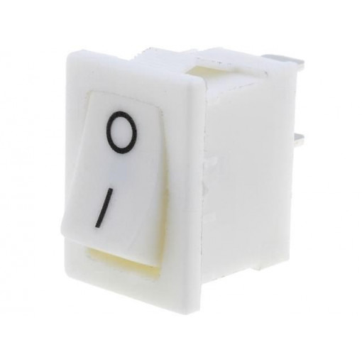 ; ROCKER; SPST; Pos: 2; OFF-ON; 3A/250VAC; white; none; 35mΩ; -30÷80°C; 
