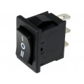 RSM1232C0BK; ROCKER; SP3T; Pos: 3; (ON)-OFF-(ON); 3A/250VAC; black; none; 35mΩ; 