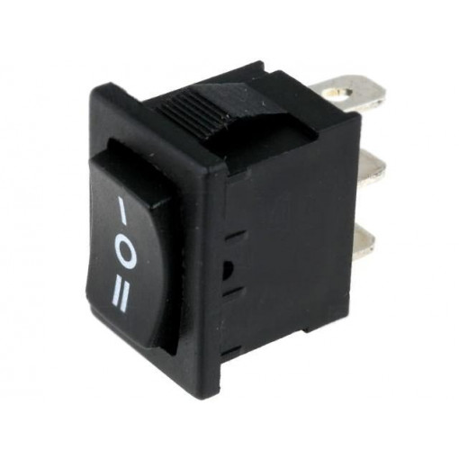RSM1232C0BK; ROCKER; SP3T; Pos: 3; (ON)-OFF-(ON); 3A/250VAC; black; none; 35mΩ; 