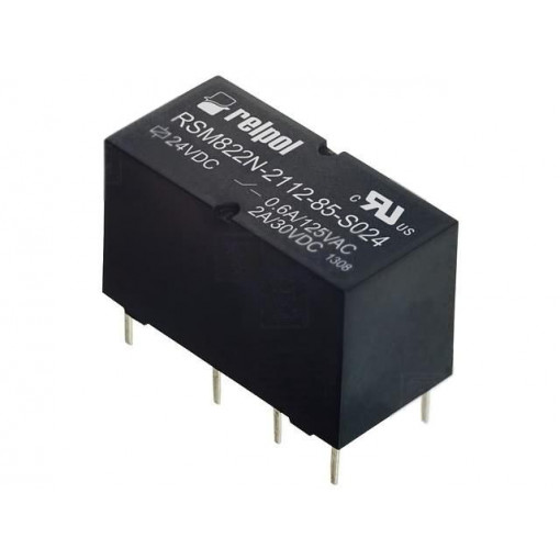 RSM822N-2112-85-S024; Relay: electromagnetic; DPDT; Ucoil: 24VDC; 0.6A/125VAC; 2A/30VDC; RELPOL