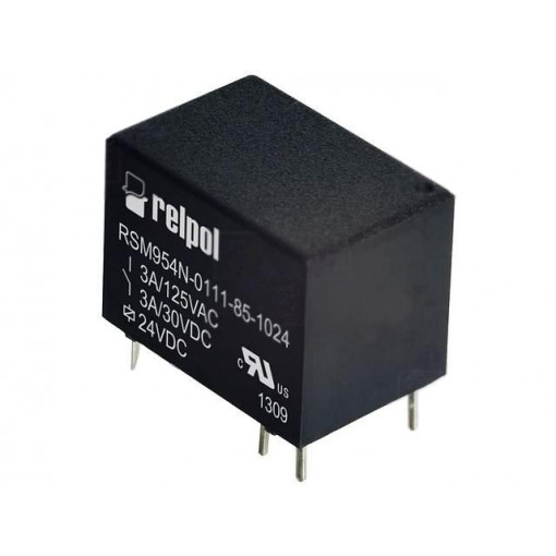 RSM954N-0111-85-1024; Relay: electromagnetic; SPDT; Ucoil: 24VDC; 3A/125VAC; 3A/30VDC; 3A; RELPOL