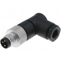 69544 RSMCW 3; Connector: M8; male; PIN: 3; angled 90°; for cable; plug; LUMBERG AUTOMATION