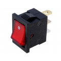 RSSM101A2C2RD; ROCKER; SPST; Pos: 2; OFF-ON; 3A/250VAC; red; neon lamp; 35mΩ; 