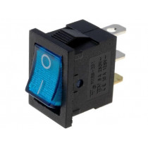 RSSM101A2C3BU; ROCKER; SPST; Pos: 2; OFF-ON; 3A/250VAC; blue; neon lamp; 35mΩ; 