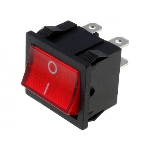 RSSM2014C3RD; ROCKER; DPST; Pos: 2; OFF-ON; 6A/250VAC; red; neon lamp; 35mΩ; 
