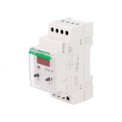 RT-826; Module: regulator; temperature; SPST-NO; OUT 2: OC; DIN; 250VAC/16A; F&F
