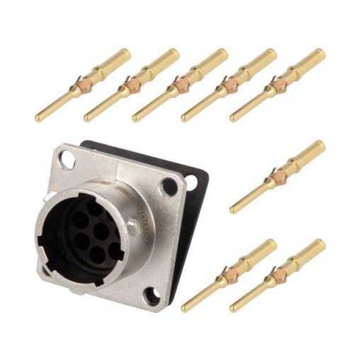 RT0012-8PNH-K; Connector: circular; Series: RT360; socket; male; crimped; PIN: 8; AMPHENOL RT0012-8PNH-K; Connector: circular; Series: RT360; socket; male; crimped; PIN: 8; AMPHENOL