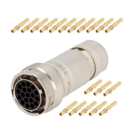 RT0616-19SNH-K; Connector: circular; Series: RT360; plug; female; crimped; PIN: 19; AMPHENOL