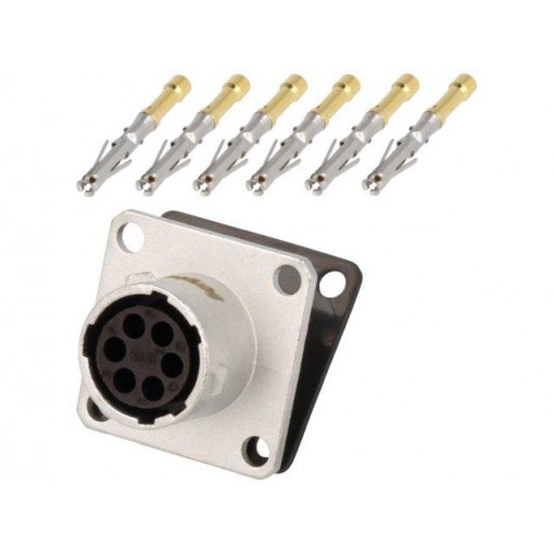 RT0W010-6SNH-K; Connector: circular; Series: RT360; socket; female; crimped; PIN: 6; AMPHENOL