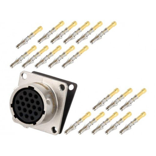 RT0W014-19SNH-K; Connector: circular; Series: RT360; socket; female; crimped; PIN: 19; AMPHENOL