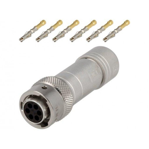 RT0W610-6SNH-K; Connector: circular; Series: RT360; plug; female; crimped; PIN: 6; AMPHENOL