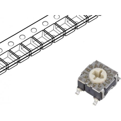 RTE1600G44; Encoding switch; HEX/BCD; Pos: 16; SMT; Rcont max: 100mΩ; 1250pcs.; C&K RTE1600G44; Encoding switch; HEX/BCD; Pos: 16; SMT; Rcont max: 100mΩ; 1250pcs.; C&K