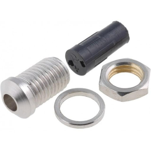 ; LED holder; 3mm; nickel; convex; with plastic plug; ; LED holder; 3mm; nickel; convex; with plastic plug;