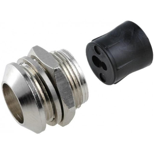 ; LED holder; 8mm; nickel; convex; with plastic plug; 