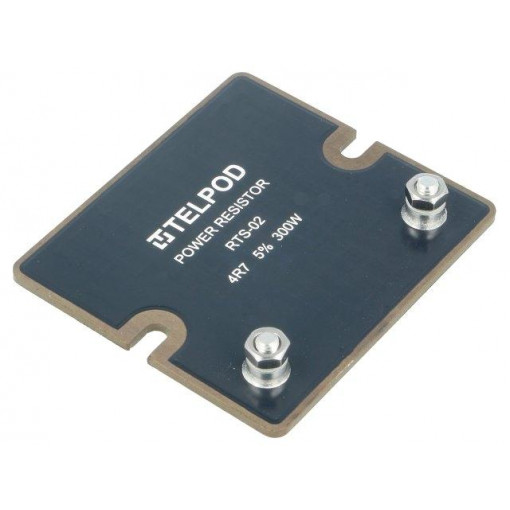 RTS-02-300-4R7-5-5/A; Resistor: thick film; screw; 4.7Ω; 300W; ±5%; 67x60x2mm; 100ppm/°C; TELPOD
