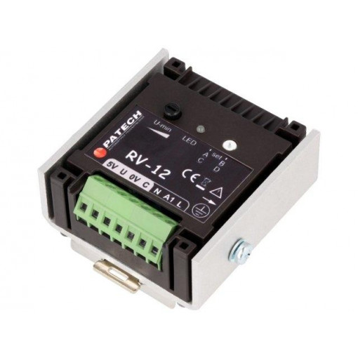 RV-12; Voltage regulator; 195÷253VAC; DIN; IP20; 72x57x91mm; 12A; PATECH RV-12; Voltage regulator; 195÷253VAC; DIN; IP20; 72x57x91mm; 12A; PATECH