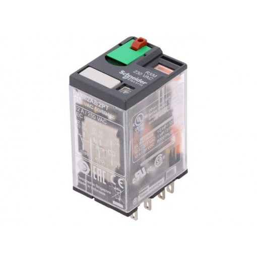 RXM2AB2P7; Relay: electromagnetic; DPDT; Ucoil: 230VAC; 12A/250VAC; 12A/28VDC; SCHNEIDER ELECTRIC