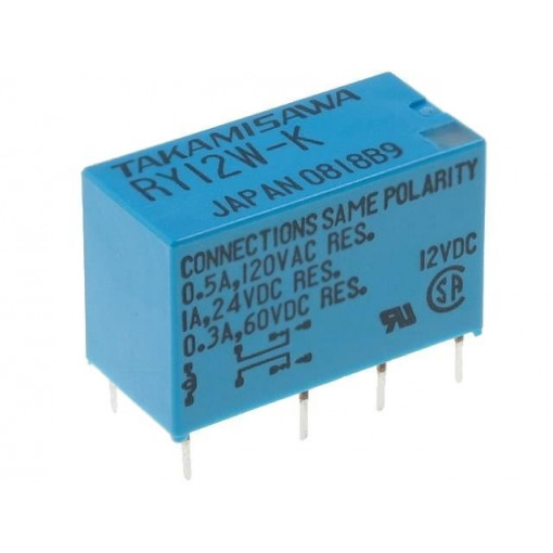RY-12W-K; Relay: electromagnetic; DPDT; Ucoil: 12VDC; 0.5A/120VAC; 1A/24VDC; FUJITSU