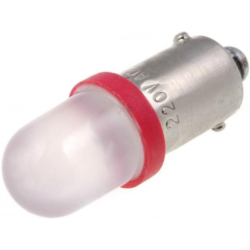 S-9, LED LAMP 220V R; LED lamp; red; BA9S; 230VAC; AUSPICIOUS