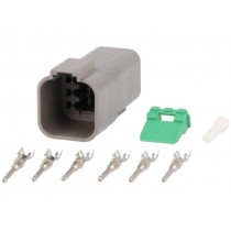 S-DT 04-6 P; Connector: wire-wire; DT; plug; male; Size: 16; 0.75÷2mm2; PIN: 6; DEUTSCH