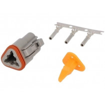 S-DT 06-3 S; Connector: wire-wire; DT; plug; female; Size: 16; 0.75÷2mm2; PIN: 3; DEUTSCH