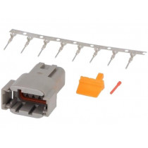 S-DTM 04-08 PA; Connector: wire-wire; DTM; plug; male; Size: 20; 0.5÷1.5mm2; PIN: 8; DEUTSCH