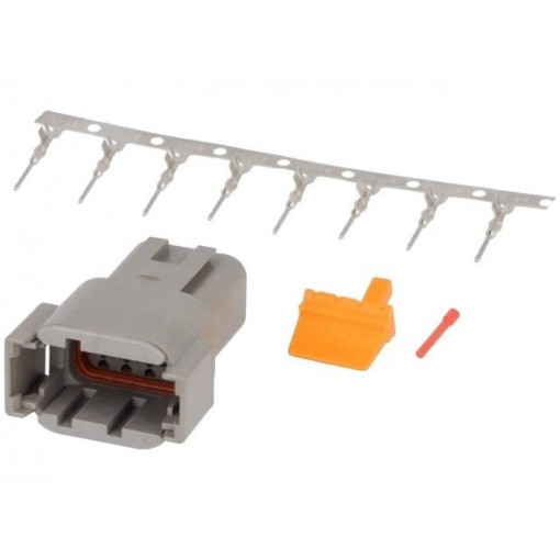 S-DTM 04-08 PA; Connector: wire-wire; DTM; plug; male; Size: 20; 0.5÷1.5mm2; PIN: 8; DEUTSCH