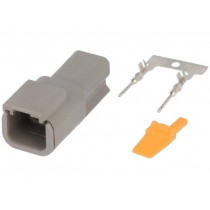 S-DTM 04-2 P; Connector: wire-wire; DTM; plug; male; Size: 20; 0.5÷1.5mm2; PIN: 2; DEUTSCH