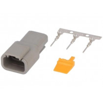 S-DTM 04-3 P; Connector: wire-wire; DTM; plug; male; Size: 20; 0.5÷1.5mm2; PIN: 3; DEUTSCH