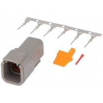 S-DTM 04-6 P; Connector: wire-wire; DTM; plug; male; Size: 20; 0.5÷1.5mm2; PIN: 6; DEUTSCH