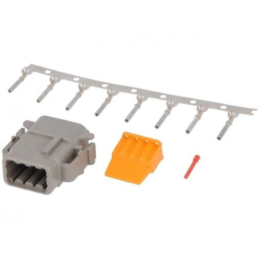 S-DTM 06-08 SA; Connector: wire-wire; DTM; plug; female; Size: 20; 0.5÷1.5mm2; PIN: 8; DEUTSCH